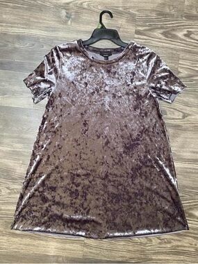 Forever 21 Gray Velvet Short Sleeve Dress
